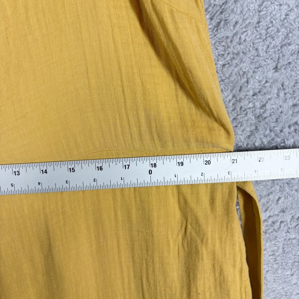 Outerknown The Sunday Gauze Organic Cotton Jumpsuit Size XL Yellow Sleeveless - Picture 5 of 12